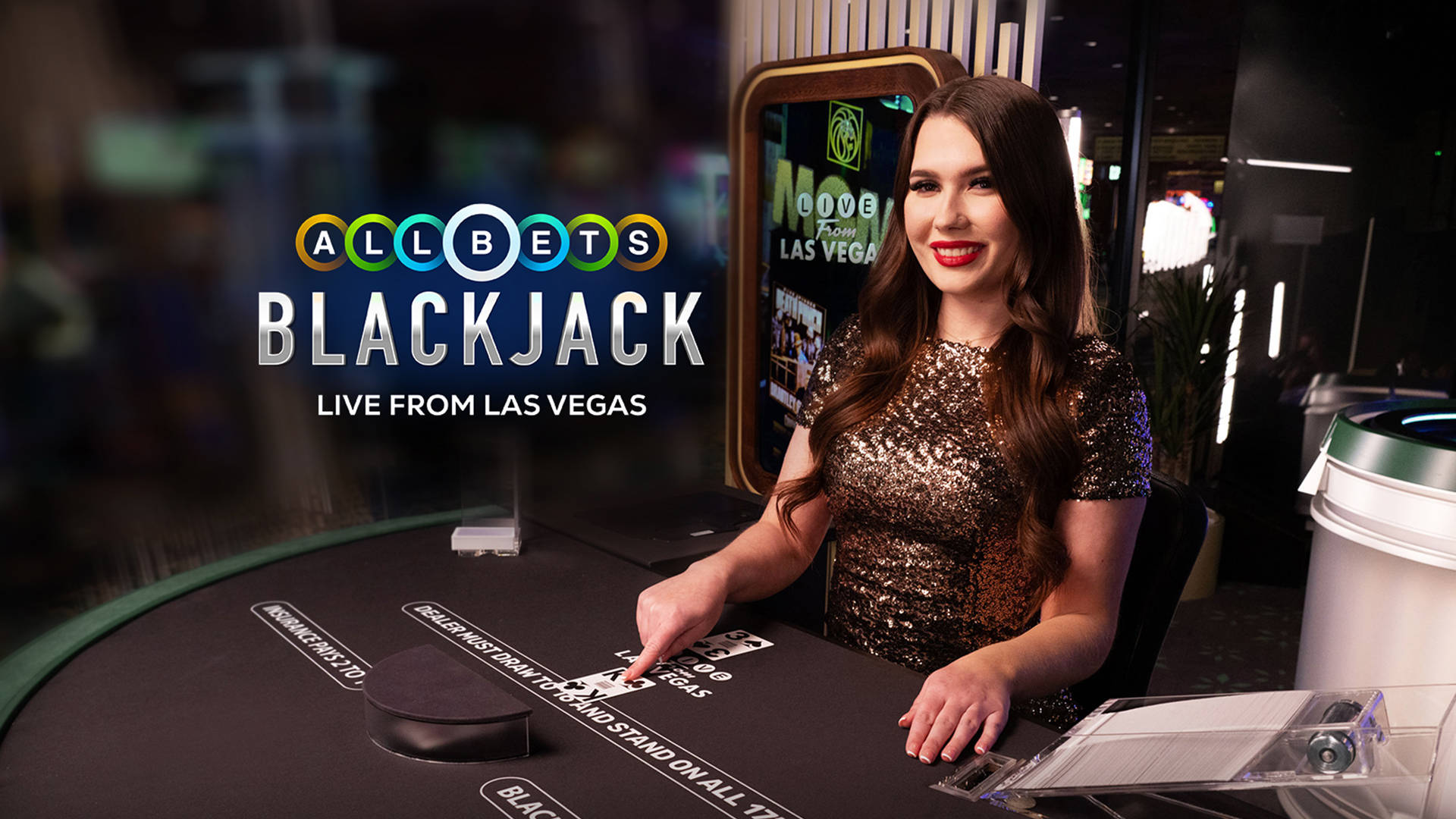 Live blackjack i casino med dealer som delar kort och spelare spelar online