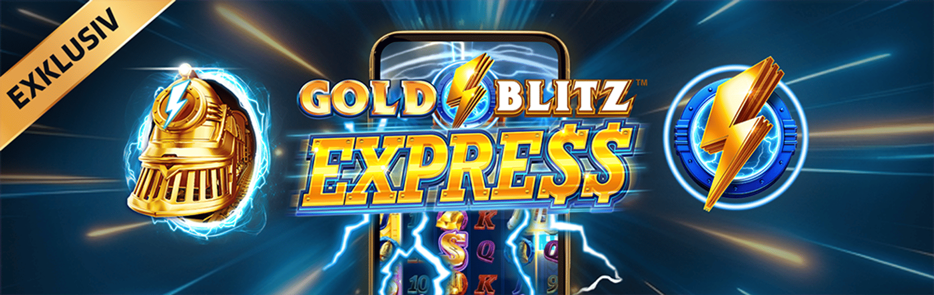 Swedish: Gold Blitz Express slotspel med en exklusiv tagg.