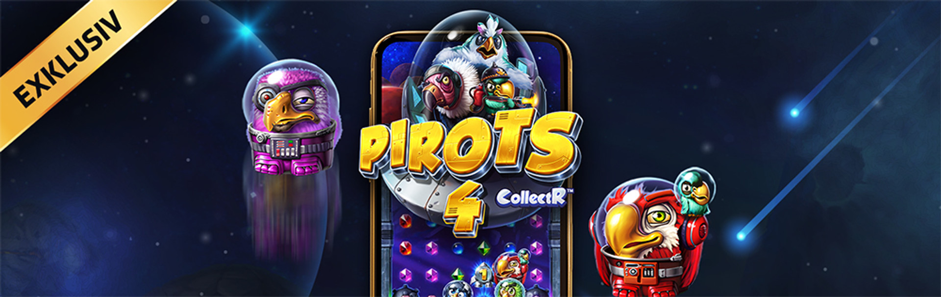 Exklusivt spel: Pirots 4 CollectR slot med rymdfåglar.