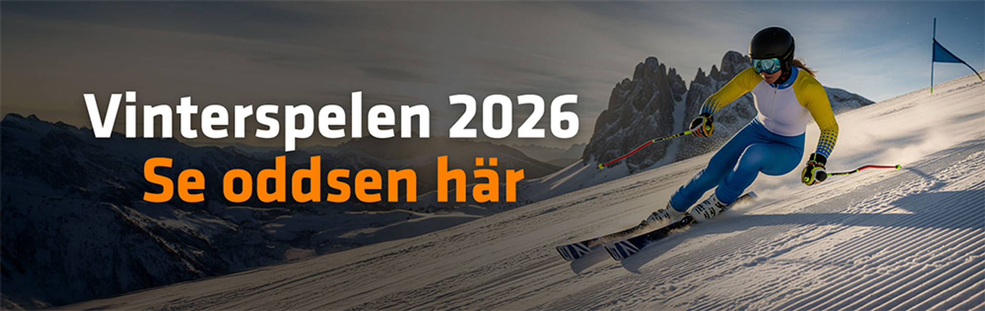 Vintersport 2026. Se oddsen här med skidåkare i backen.