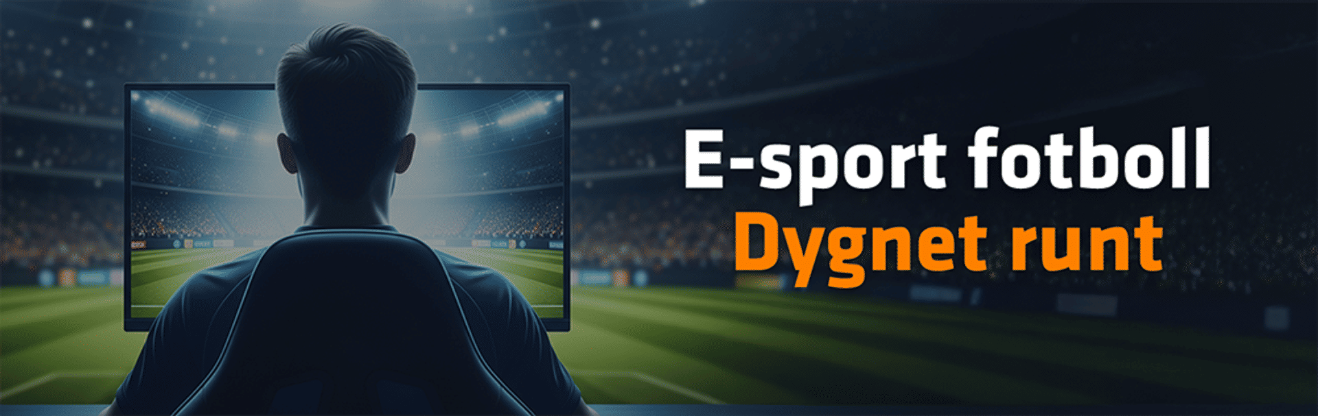 E-sport fotboll dygnet runt visas på en skärm.