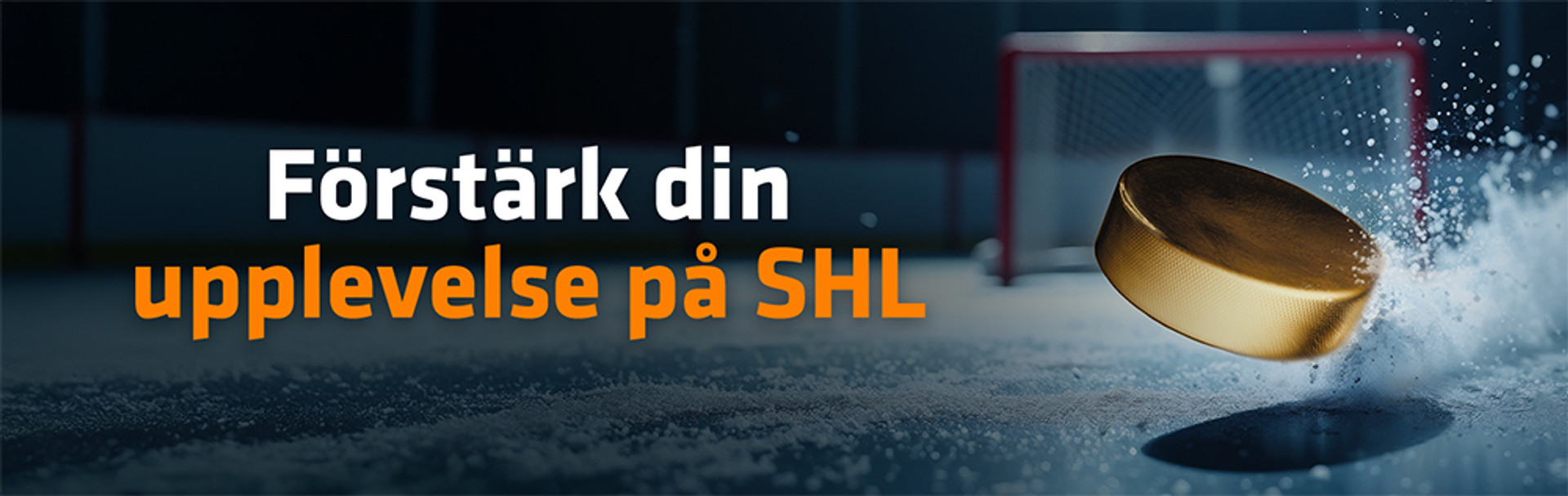 Förstärk din upplevelse på SHL med en puck och ett hockeymål.