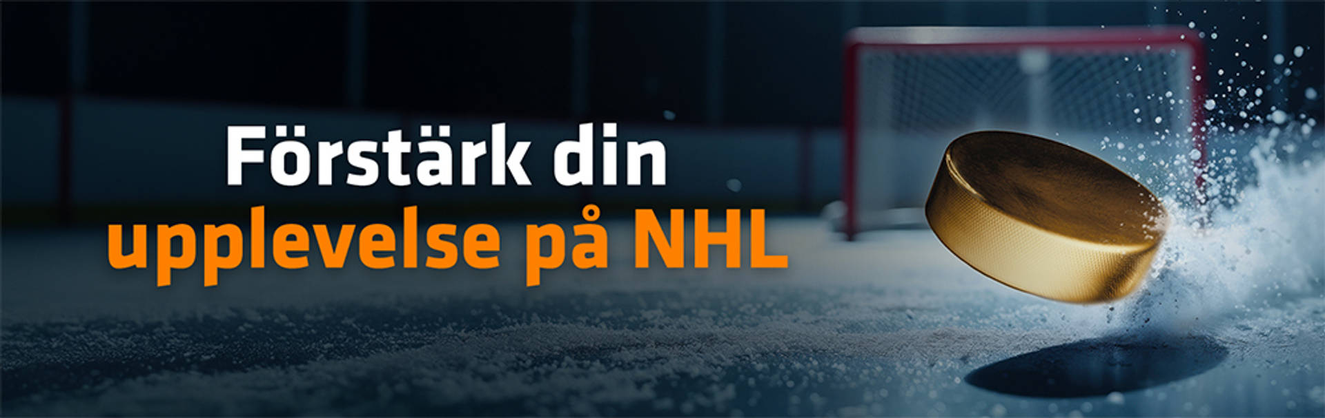 Förstärk din upplevelse på NHL med en puck och ett hockeymål.