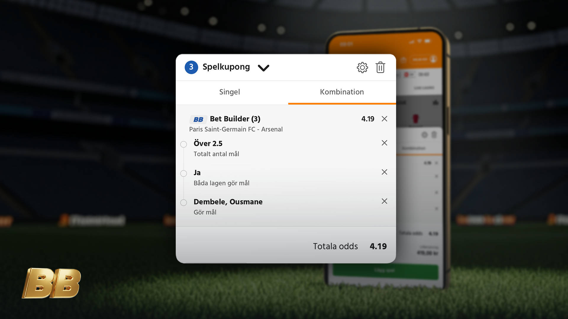 expekts bet builder i mobilen